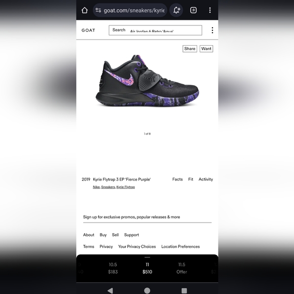 Nike Kyrie Irving fly trap Fierce Purple basketball size 11.5 black purple - Picture 15 of 15